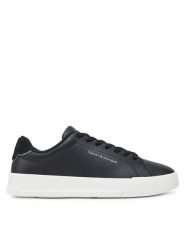 Tommy Hilfiger Sneakersy Th Court Lth Detail Ess FM0FM05367 Czarny. Czarne buty sportowe casual Tommy Hilfiger, bez wzorów, ze skóry, bez zapięcia. Za 369.99 zł.