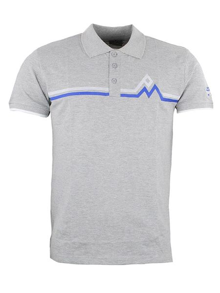 Peak Mountain Koszulka polo w kolorze szarym rozmiar: XL. Szare koszulki polo Peak Mountain, xl, bez wzorów, z bawełny, bez kołnierzyka, bez ramiączek. Za 92.21 zł.