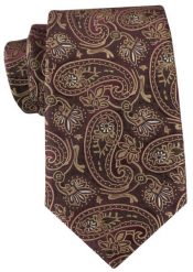 Brązowy Krawat ze Wzorem Paisley - Alties. Brązowe krawaty i muchy Alties, bez wzorów, z tkaniny. Za 55.00 zł.