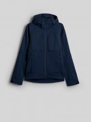 4F Kurtka softshell wiatroodporna membrana 8000 męska - granatowa S. Niebieskie kurtki 4F, m, bez wzorów, z softshellu, bez kaptura. Za 499.99 zł.