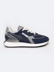 Sneakersy męskie ze skóry naturalnej granatowe RR174373 403. Niebieskie buty sportowe casual BIG STAR, bez wzorów, ze skóry, bez zapięcia. W wyprzedaży za 229.99 zł.