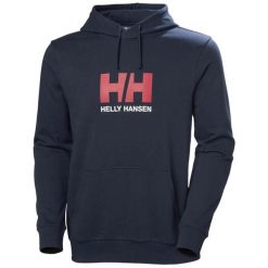 Bluza z kapturem Helly Hansen Logo. Niebieskie bluzy z kapturem Helly Hansen, na lato, l, bez wzorów, z bawełny, z kapturem. Za 358.25 zł.