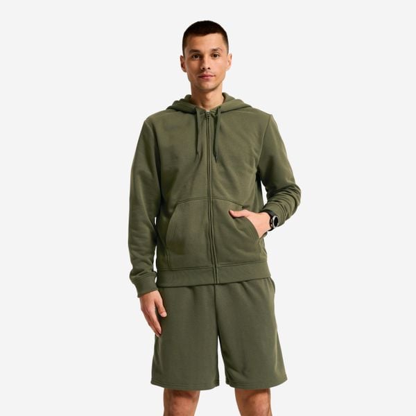 Bluza sportowa z kapturem męska Domyos. Szare bluzy z kapturem DOMYOS, l, bez wzorów, z materiału, z kapturem. Za 119.99 zł.
