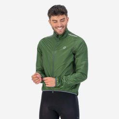 Kurtka wodoodporna Rogelli Essential. Zielone kurtki przeciwdeszczowe Rogelli, xl, bez wzorów, bez kaptura. Za 180.00 zł.
