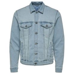ONLY&SONS Moneta Trucker L Blue PK 3149 BlueDenim (rozmiar XL). Niebieskie płaszcze Only&Sons, l, bez wzorów, z denimu, bez kaptura. W wyprzedaży za 133.00 zł.
