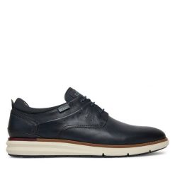 Półbuty Pikolinos. Niebieskie eleganckie półbuty Pikolinos, bez wzorów, bez obcasa, bez zapięcia. Za 639.99 zł.