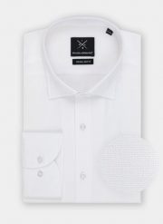 PAKO LORENTE – Koszula męska w kolorze białym P000B-1X-057-B-R. Białe koszule Pako Lorente, m, bez wzorów, z bawełny, bez kołnierzyka, bez ramiączek. Za 199.99 zł.