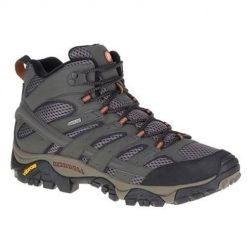 Buty trekkingowe męskie Merrell Moab 3 Mid Gtx. Brązowe buty trekkingowe Merrell, bez wzorów, z materiału, bez zapięcia. Za 789.00 zł.