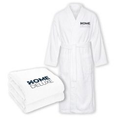 Sauna NOA XL. Białe szlafroki HOME DELUXE, m, bez wzorów, z bawełny, bez ramiączek, długie, bez kaptura. Za 292.00 zł.