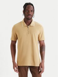 Calvin Klein Polo LV04LF214G Żółty Regular Fit. Żółte koszulki polo CALVIN KLEIN, m, bez wzorów, z bawełny, bez kołnierzyka, bez ramiączek. Za 369.99 zł.