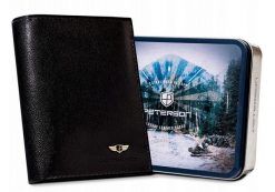 Portfel skórzany Peterson [DH] PTN 348-P czarny. Czarne portfele Peterson, bez wzorów, ze skóry. Za 104.00 zł.