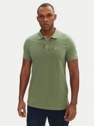 Tommy Jeans Polo DM0DM20676 Zielony Slim Fit. Zielone koszulki polo Tommy Jeans, m, bez wzorów, z bawełny, bez kołnierzyka, bez ramiączek. Za 189.99 zł.