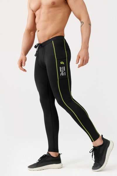 Getry męskie do biegania Rough Radical Kraft Long. Czarne legginsy długie sportowe ROUGH RADICAL, l, bez wzorów, z dzianiny, do biegania. Za 149.90 zł.