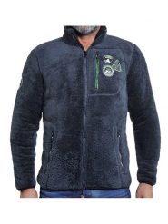 Peak Mountain Kurtka polarowa w kolorze granatowym rozmiar: XL. Niebieskie kurtki Peak Mountain, xl, bez wzorów, z materiału, bez kaptura. Za 130.99 zł.