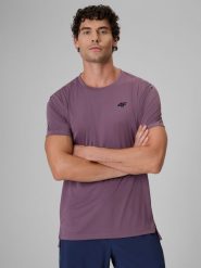 4F Koszulka trenignowa regular szybkoschnąca męska - fioletowa XL. Fioletowe t-shirty 4F, m, bez wzorów, bez kołnierzyka, bez ramiączek. Za 129.99 zł.