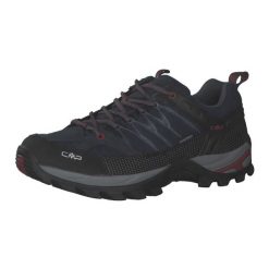 Buty trekkingowe męskie CMP Rigel WP. Czarne buty turystyczne CMP, bez wzorów, z materiału, bez zapięcia, trekkingowe. Za 379.99 zł.
