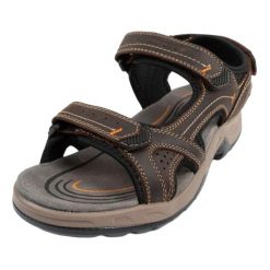 Sandały Męskie Skórzane. Brązowe sandały Grisport, bez zapięcia. Za 250.99 zł.