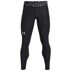 Męska fitness legginsy termoaktywne Under Armour Heatgear Compression czarny. Czarne bielizna termoaktywna Under Armour, m, bez wzorów, bez ramiączek, na fitness i siłownię. Za 222.50 zł.