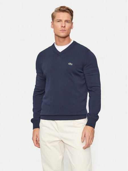 Lacoste Sweter AH1951 Granatowy Regular Fit. Niebieskie swetry rozpinane LACOSTE, m, bez wzorów, z bawełny, bez kołnierzyka, bez ramiączek. Za 569.99 zł.