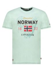Geographical Norway Koszulka "Juitre" w kolorze turkusowym rozmiar: XL. Niebieskie bezrękawniki Geographical Norway, xl, bez wzorów, z bawełny, bez kołnierzyka, bez ramiączek. Za 57.06 zł.