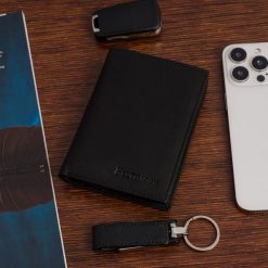 Męski portfel skórzany klasyczny duży pionowy czarny skóra nat Beltimore K48. Czarne portfele bez wzorów, ze skóry. Za 45.00 zł.