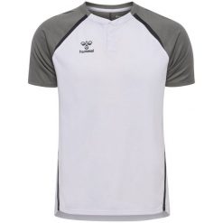 Polo Hummel Lead 2.0. Białe koszulki polo Hummel, bez wzorów, bez kołnierzyka, bez ramiączek, do piłki nożnej. Za 180.00 zł.