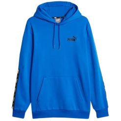 Bluza sportowa męska Puma ESS+ Tape Hoodie FL. Niebieskie bluzy z kapturem Puma, m, bez wzorów, z bawełny, z kapturem. Za 189.00 zł.