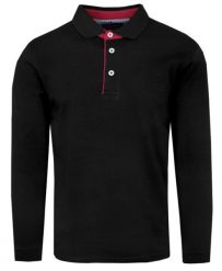 Koszulka Polo z Długim Rękawem - Pako Jeans - Czarna. Czarne bluzki z długim rękawem Pako Jeans, l, bez wzorów, z bawełny, bez kołnierzyka, bez ramiączek. Za 169.00 zł.