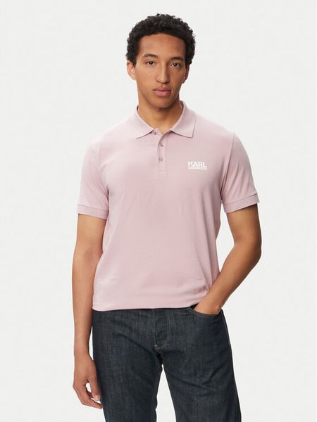 KARL LAGERFELD Polo 745780 563235 Różowy Regular Fit. Czerwone koszulki polo KARL LAGERFELD, m, bez wzorów, z bawełny, bez kołnierzyka, bez ramiączek. Za 309.99 zł.