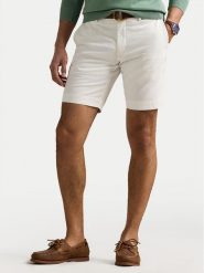 Polo Ralph Lauren Szorty materiałowe 710646709001 Biały Slim Fit. Białe szorty Polo Ralph Lauren, m, bez wzorów, z bawełny. Za 509.99 zł.