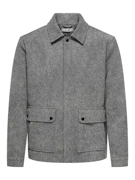 ONLY & SONS Kurtka koszulowa "Ponnor" w kolorze szarym rozmiar: L. Szare kurtki Only & Sons, l, bez wzorów, bez kaptura. Za 187.52 zł.