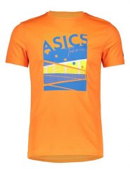 Asics Koszulka funkcyjna w kolorze pomarańczowym rozmiar: XL. Pomarańczowe t-shirty sportowe ASICS, bez wzorów, z materiału, bez ramiączek, outdoorowe. Za 83.42 zł.