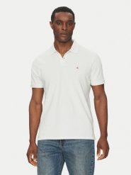 Calvin Klein Jeans Polo LV040EM269 Biały Regular Fit. Białe koszulki polo Calvin Klein Jeans, m, bez wzorów, z bawełny, bez kołnierzyka, bez ramiączek. Za 239.99 zł.