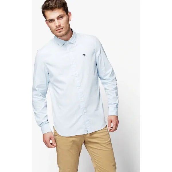 Timberland Koszula Ls Milford Solid Oxford Slim , niebieski, rozmiar L. Niebieskie koszule Timberland, l, bez wzorów, z bawełny, bez kołnierzyka, bez ramiączek. W wyprzedaży za 259.99 zł.