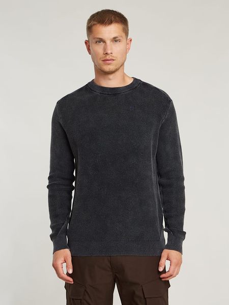 G-Star Sweter w kolorze granatowym rozmiar: XXL. Niebieskie swetry nierozpinane G-Star, xxl, bez wzorów, z bawełny, bez kołnierzyka, bez ramiączek. Za 197.17 zł.