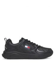 Tommy Jeans Sneakersy Tjm Runner Leather EM0EM01621 Czarny. Czarne buty sportowe casual Tommy Jeans, bez wzorów, z jeansu, bez zapięcia. Za 279.99 zł.