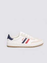 Sneakersy męskie białe TT174095 101. Białe buty sportowe casual BIG STAR, bez wzorów, z dresówki, z okrągłym noskiem, bez zapięcia. Za 169.99 zł.