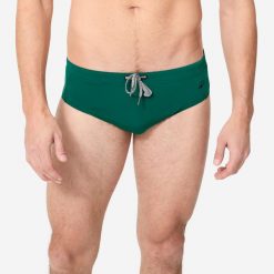Slipki pływackie męskie Nabaiji 100 Plus. Niebieskie odzież kąpielowa NABAIJI, m, bez wzorów, z materiału, sportowe. Za 34.99 zł.