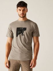 Regatta Koszulka funkcyjna "Fingal Stretch" w kolorze beżowym rozmiar: 3XL. Brązowe t-shirty sportowe Regatta, bez wzorów, z materiału, bez ramiączek, outdoorowe. Za 53.04 zł.