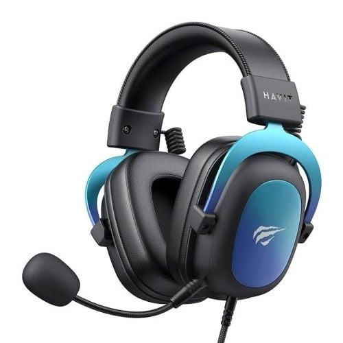 Słuchawki gamingowe bluetooth HAVIT H2002U PRO (czarno-niebieskie). Czarne słuchawki bezprzewodowe Havit. Za 252.99 zł.