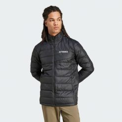 Kurtka Terrex Multi Light Down. Czarne kurtki Adidas, uniwersalny, bez wzorów, z materiału, bez kaptura. Za 649.00 zł.