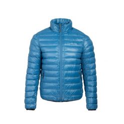 Kurtka puchowa męska BERGSON Solvorn3. Niebieskie kurtki Bergson, m, bez wzorów, z puchu, bez kaptura. W wyprzedaży za 385.00 zł.