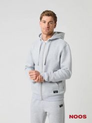 Bjorn_borg CENTRE ZIP HOODIE — Bluza rozpinana LIGHT GREY MELANGE. Szare bluzy z kapturem Björn Borg, m, bez wzorów, z kapturem. Za 423.50 zł.