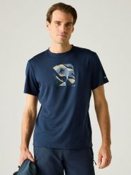 Regatta Koszulka funkcyjna "Fingal" w kolorze granatowym rozmiar: 4XL. Niebieskie t-shirty sportowe Regatta, bez wzorów, z materiału, bez ramiączek, outdoorowe. Za 48.05 zł.