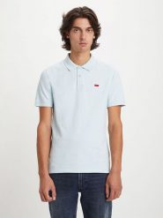 Levi´s Koszulka polo w kolorze błękitnym rozmiar: S. Niebieskie koszulki polo s, bez wzorów, z bawełny, bez kołnierzyka, bez ramiączek. Za 190.18 zł.