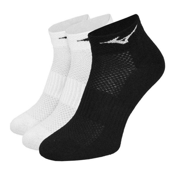 Skarpety Treningowe Unisex Dla Dorosłych (zestaw 3 Sztuk). Białe skarpety Mizuno, bez wzorów. Za 65.99 zł.