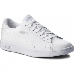 Sneakersy PUMA - Smash V2 L 365215 07 Puma White/Puma White. Białe buty sportowe casual marki Puma, z materiału. W wyprzedaży za 179.00 zł.