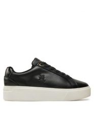 Tommy Hilfiger Sneakersy Th Platform Court Sneaker FW0FW08614 Czarny. Czarne buty sportowe casual Tommy Hilfiger, bez wzorów, ze skóry, bez zapięcia. Za 419.99 zł.
