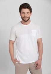 T-shirt z kieszonką, Comfort Fit, T-FAMY. Białe t-shirty Volcano, l, bez wzorów, z bawełny, bez kołnierzyka, bez ramiączek. Za 79.99 zł.