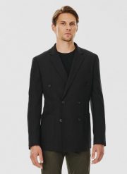 PAKO LORENTE – Czarna dwurzędowa marynarka męska. Czarne garnitury Pako Lorente, na co dzień, m, bez wzorów, z elastanu. Za 549.99 zł.